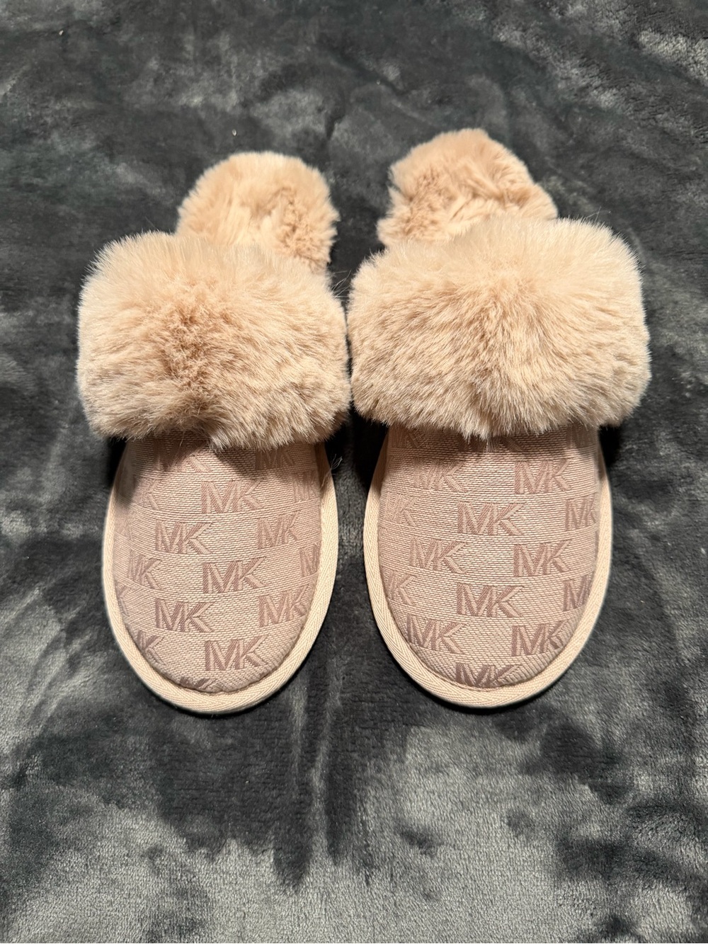Michael Kors Blush Pink Faux-Fur Slide Slippers
